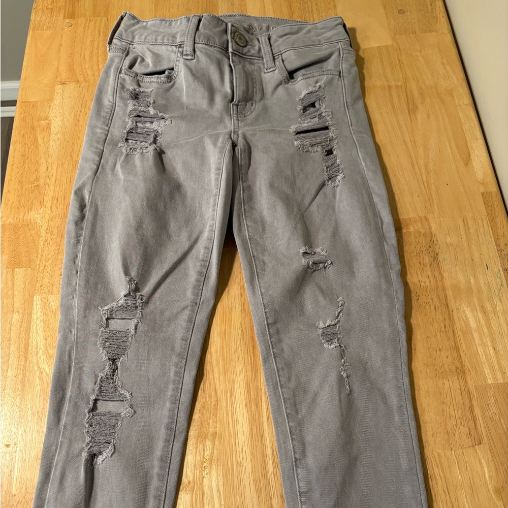 American Eagle Next Level Stretch Jeggings Women's Gray Size 0